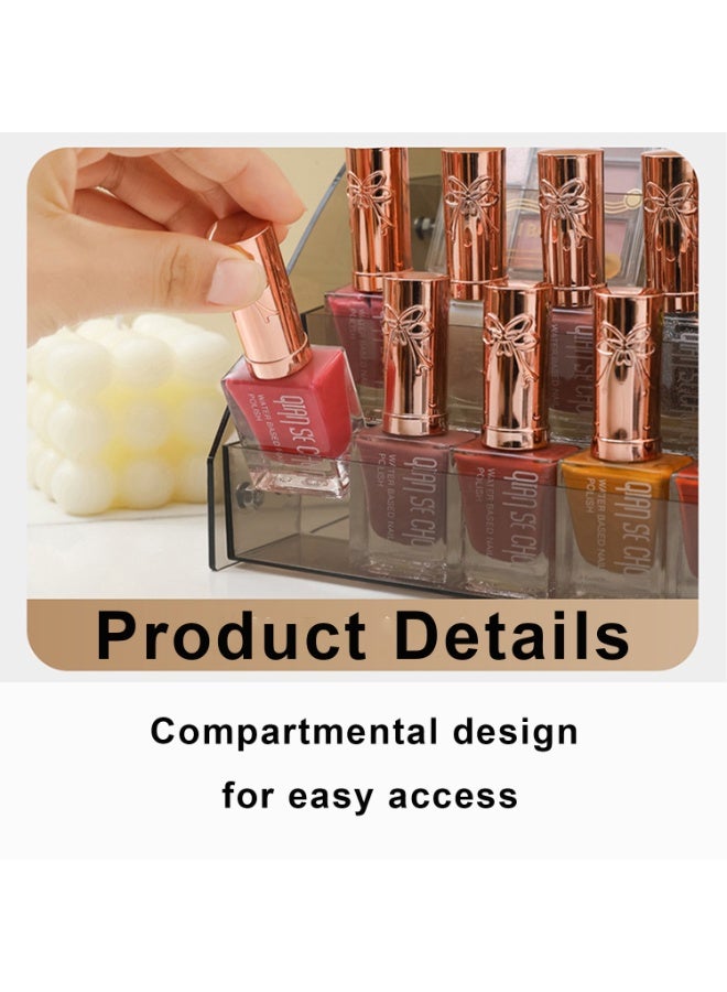 SRLIWHITE Clear Acrylic Display Stand, 4-Tier Makeup Organizer Riser for Cosmetics, Nail Polish and Perfume, Space-Saving Countertop Storage Rack - Image 4
